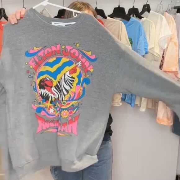 DAYDREAMER Elton John Rocket Man BF Crew Neck Sweatshirt, New with Tag $136 - Picture 13 of 14